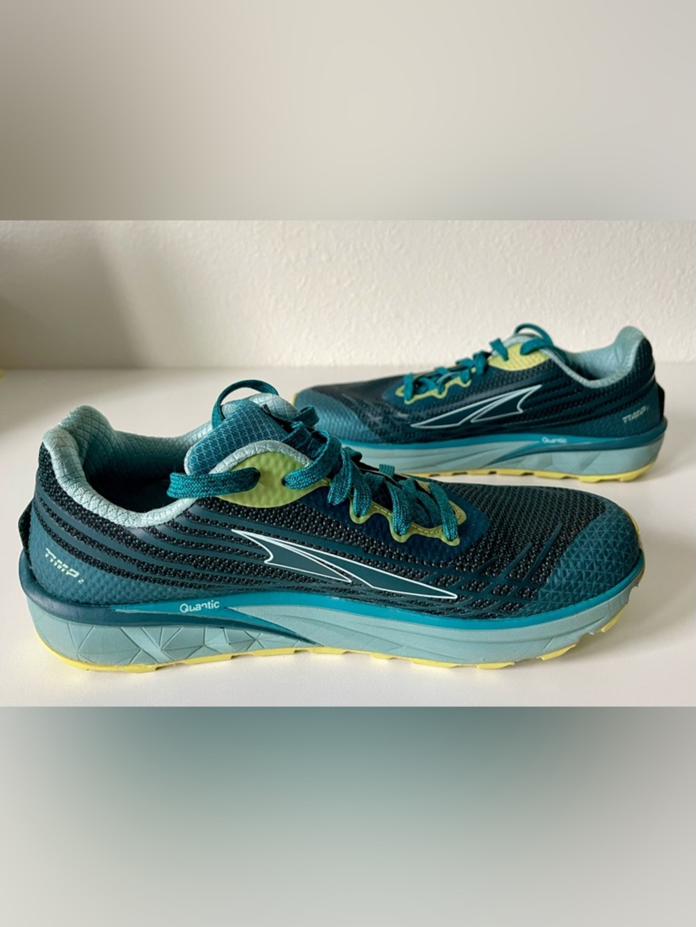 Altra Women's Timp 2 Teal and Yellow Trail Running Shoes Sz 9 - Picture 7 of 8